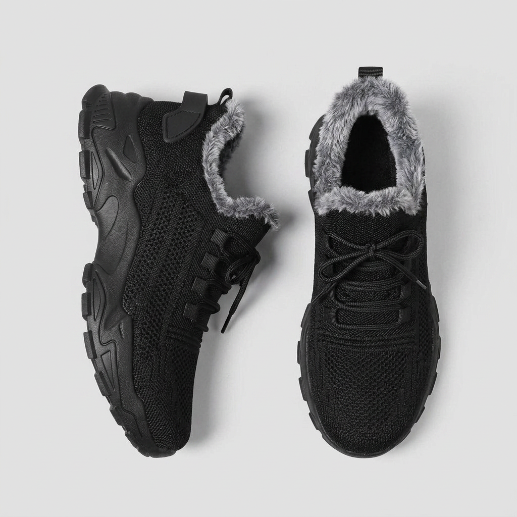 Women's Plush-Lined Lace-Up Platform Sneakers
