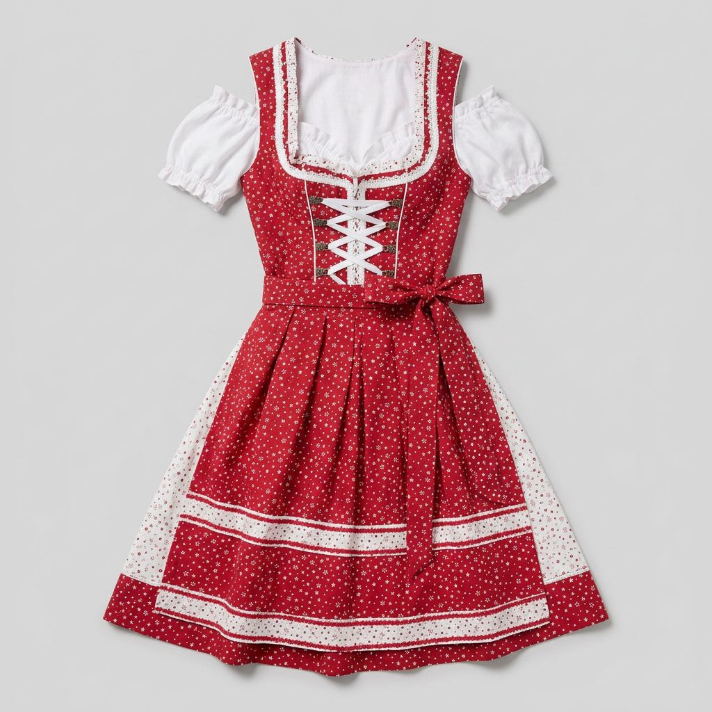Women's Polka Dot Dirndl Dress Set