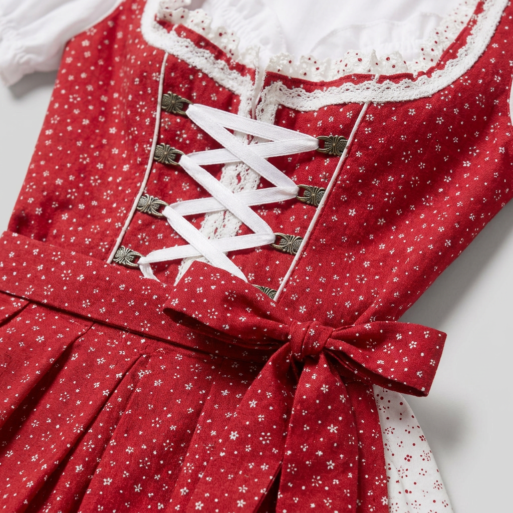 Women's Polka Dot Dirndl Dress Set