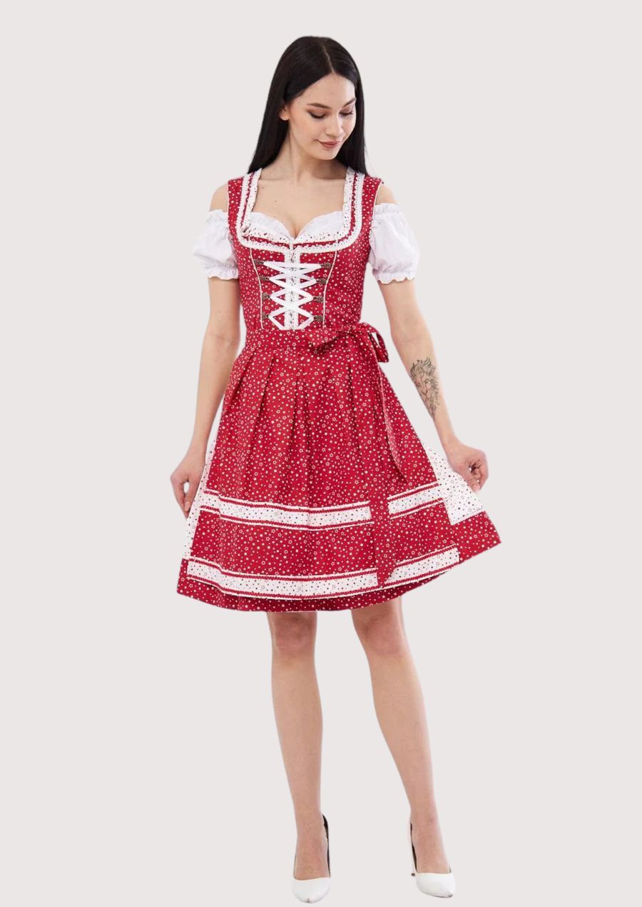 Women’s Cherry Red Dirndl Outfit 1