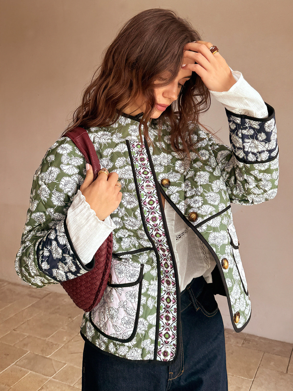 Lennox Floral Quilted Jacket – Multicolored, Bohemian and Authentic for a Unique Style 0