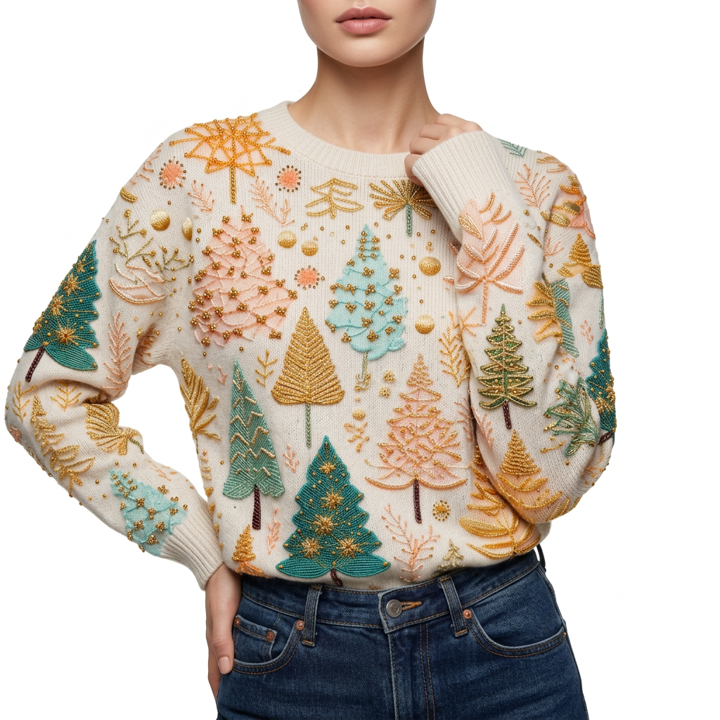 Women’s Pullover Sweater Graphic Christmas Print