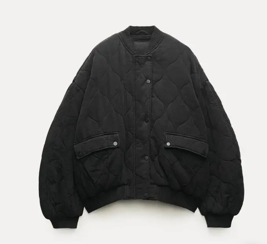Women's Relaxed Fit Quilted Bomber Jacket 2