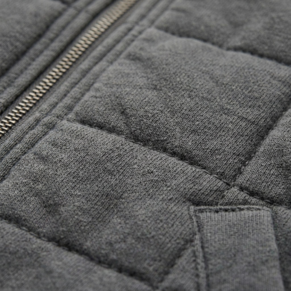 Women’s Quilted Jacket Stand Collar Front Zipper Closure