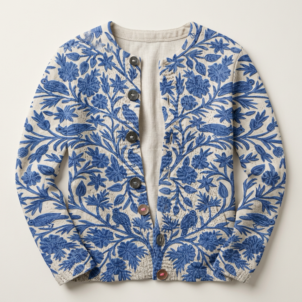 Women’s Round Neck Cardigan Button Closure