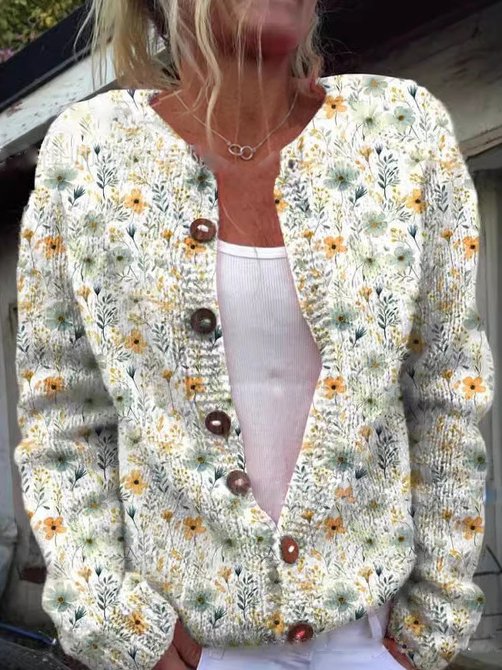 Braelynn Women's Vest – Elegant Floral Pattern Vest with Comfortable Round Neck 1