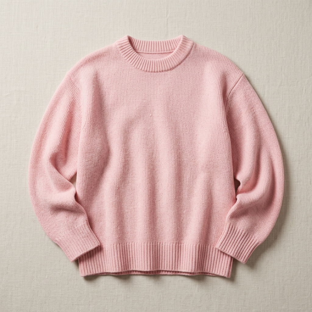 Women’s Round Neck Knit Sweater Dropped Shoulders