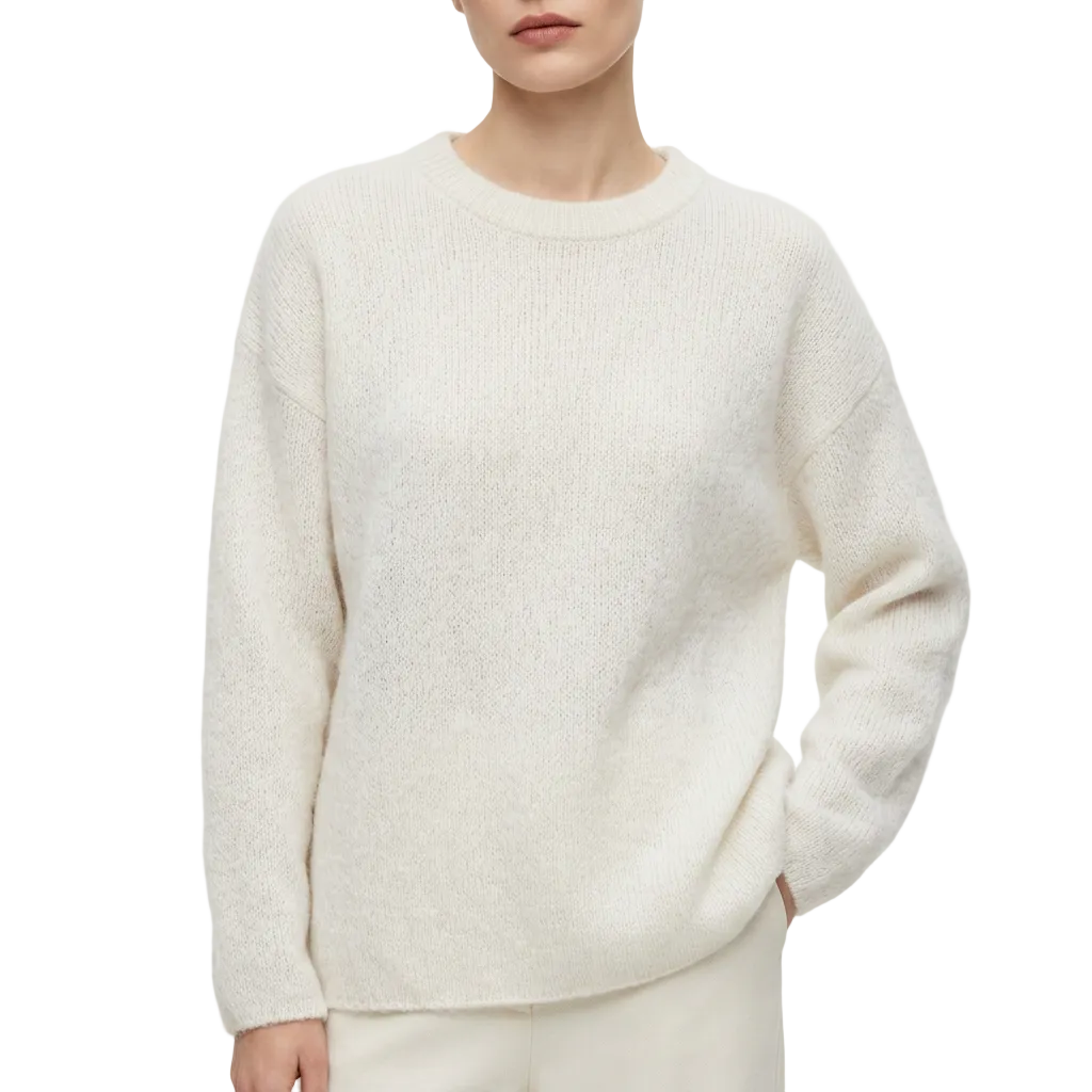 Women’s Round Neck Sweater Flat Wide Cuffs