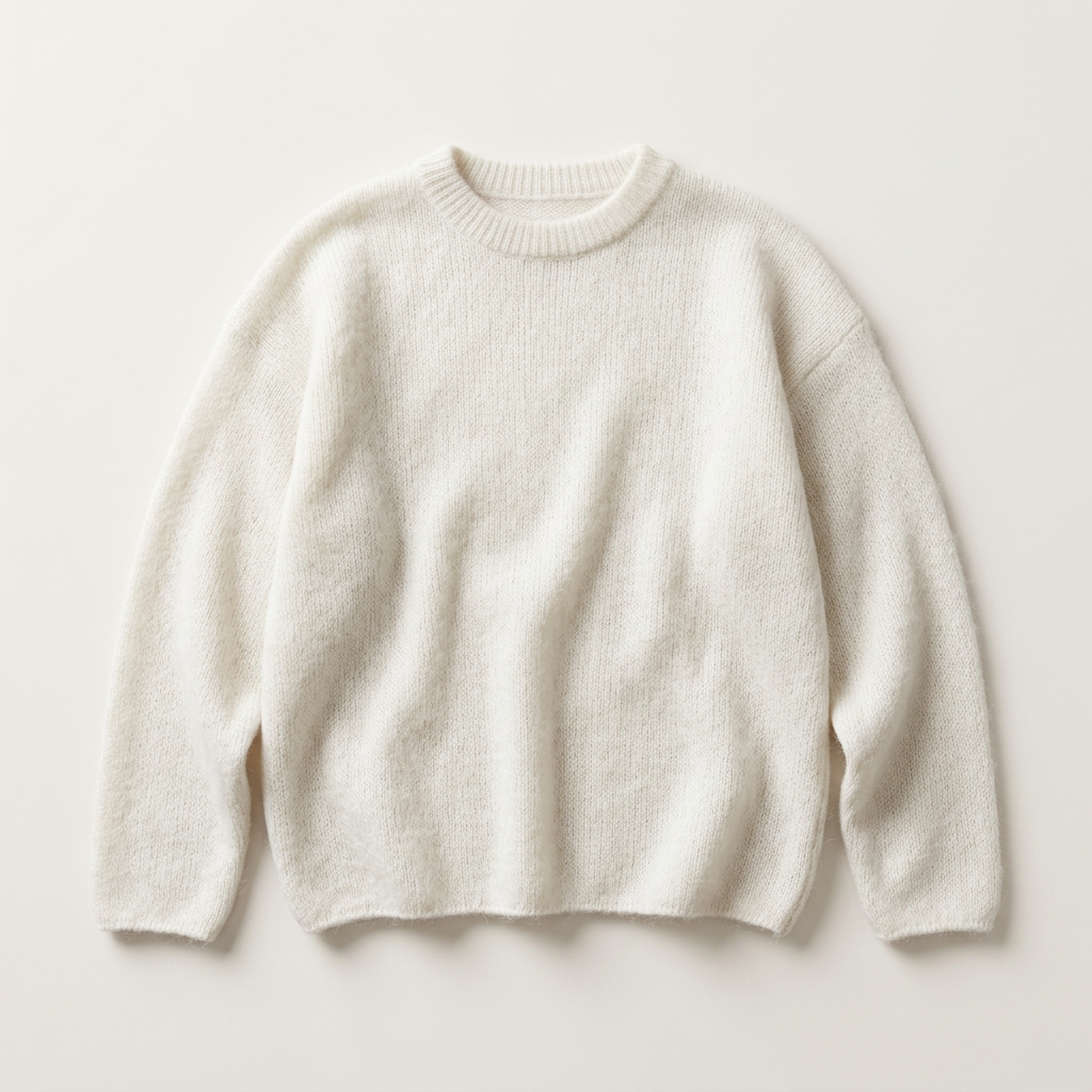 Women’s Round Neck Sweater Flat Wide Cuffs