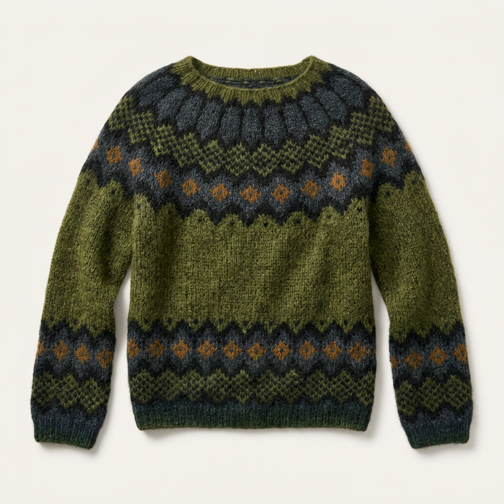 Women’s Round Neck Sweater Patterned Horizontal Bands