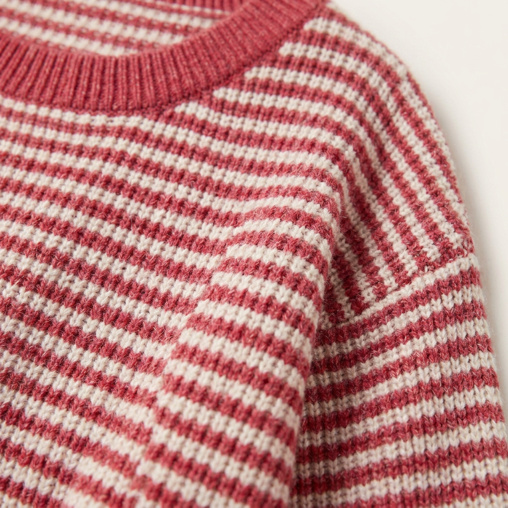 Women’s Scoop Neck Sweater Horizontal Striped Pattern