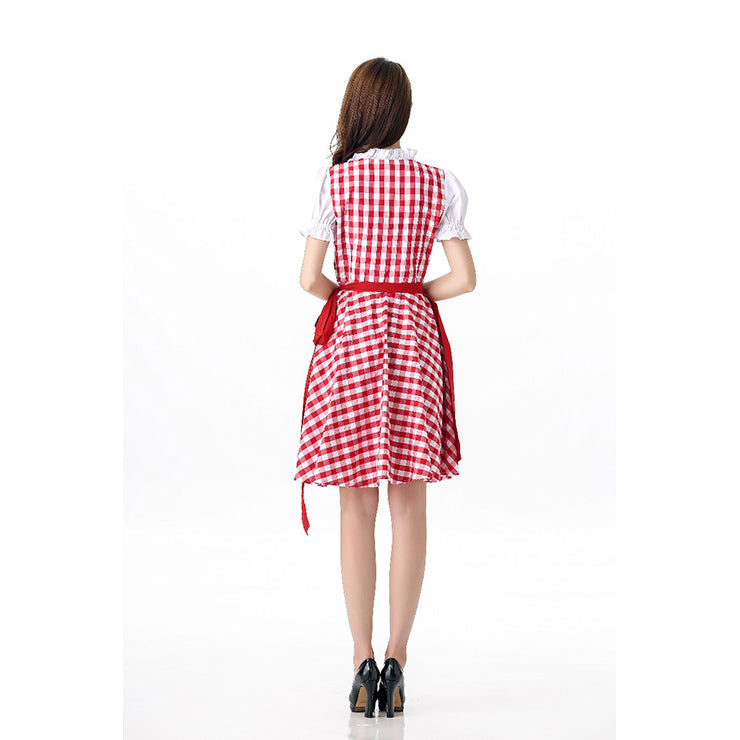 Red Checked Oktoberfest Dress 7