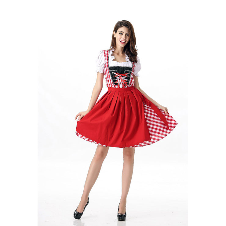 Red Checked Oktoberfest Dress 4