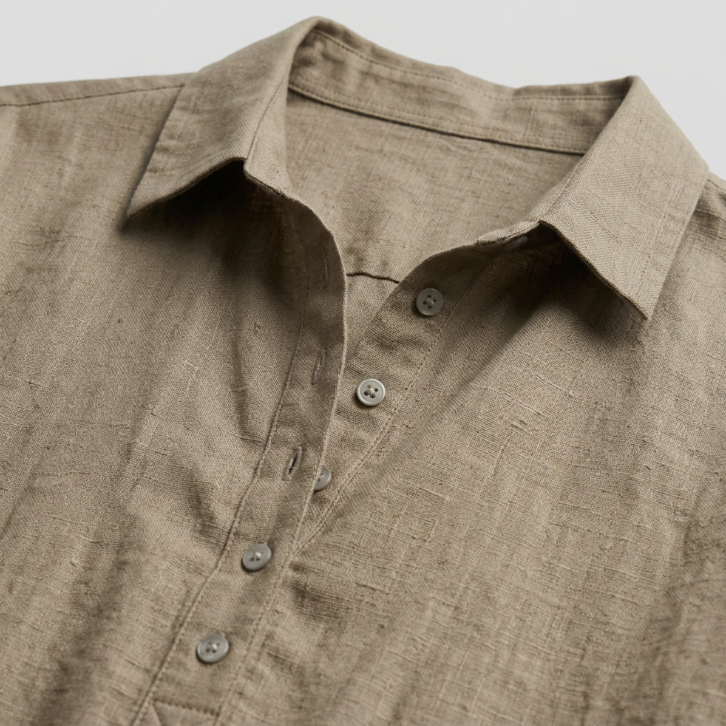 Women's Short Sleeve Collared Top with Button Placket