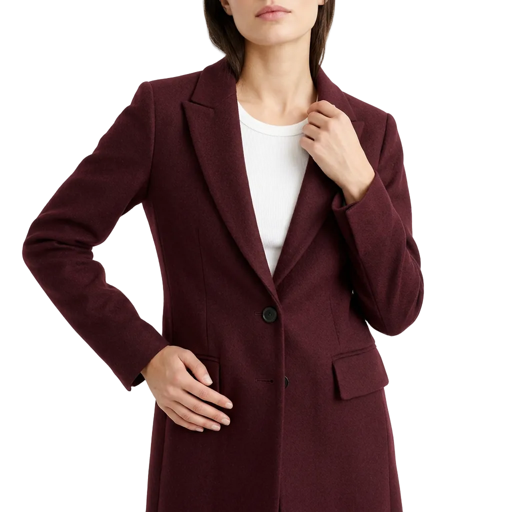 Women’s Single-Breasted Overcoat Straight Cut