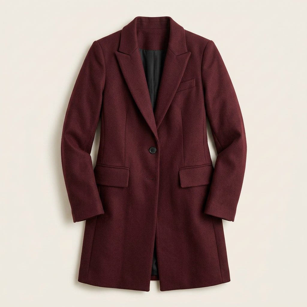 Women’s Single-Breasted Overcoat Straight Cut
