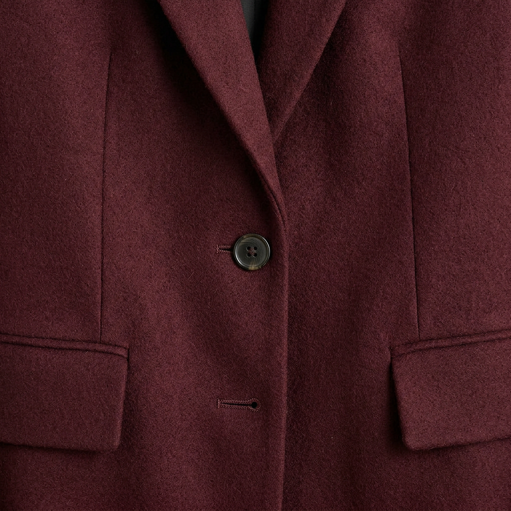 Women’s Single-Breasted Overcoat Straight Cut
