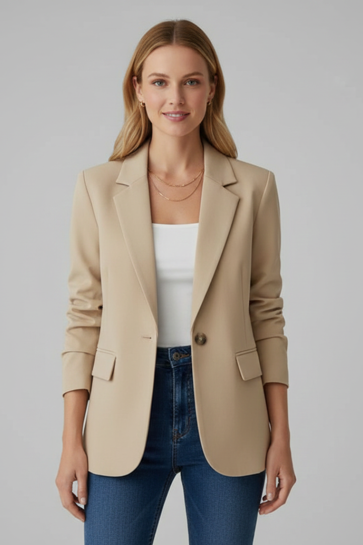 Women’s Blazer with Notched Lapel and Single Button 7