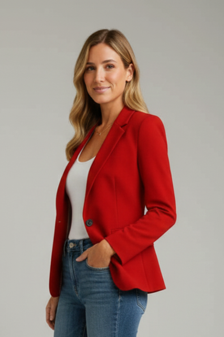 Women’s Blazer with Notched Lapel and Single Button 4
