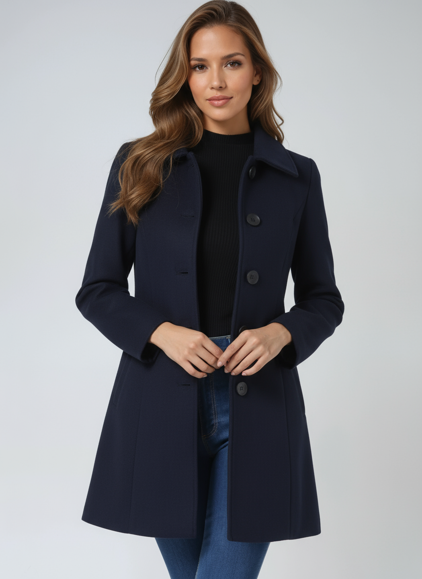 Women's Single Breasted Winter Trench Coat 11