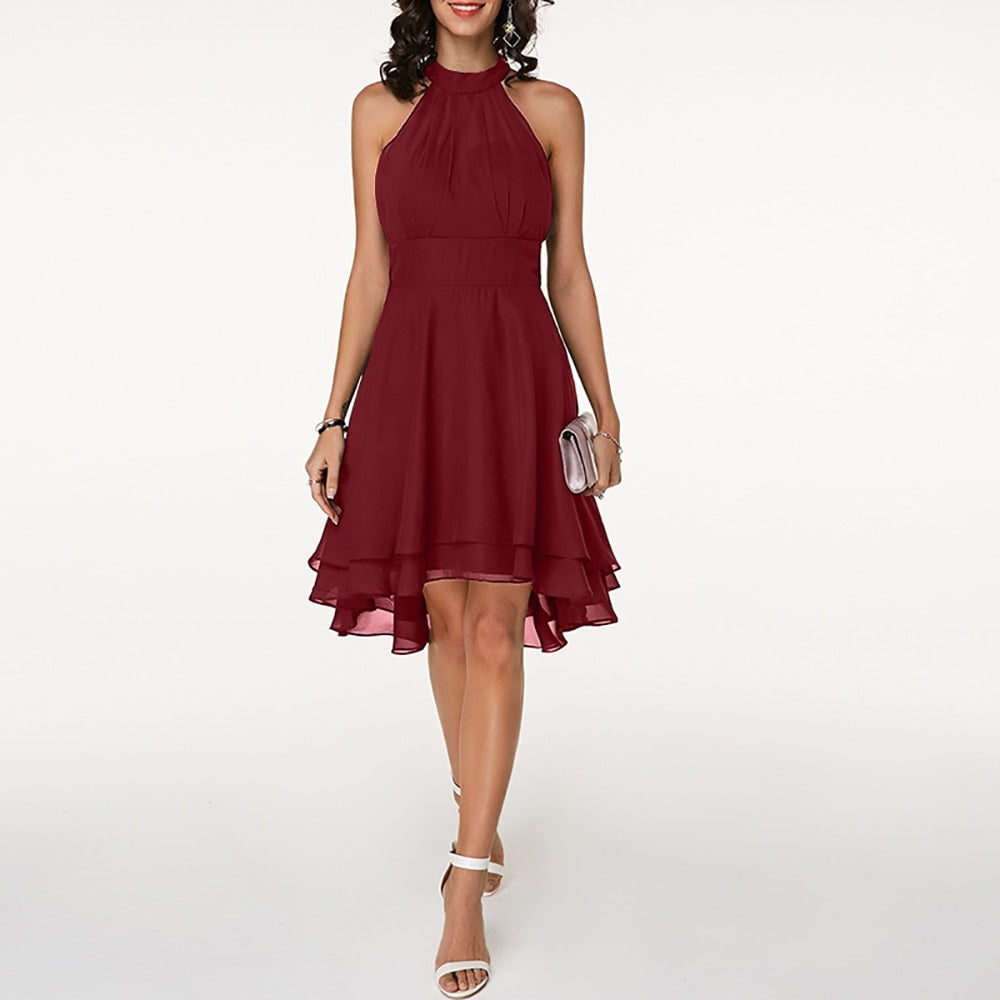 Women’s Halter Cocktail Party Midi Dress 7