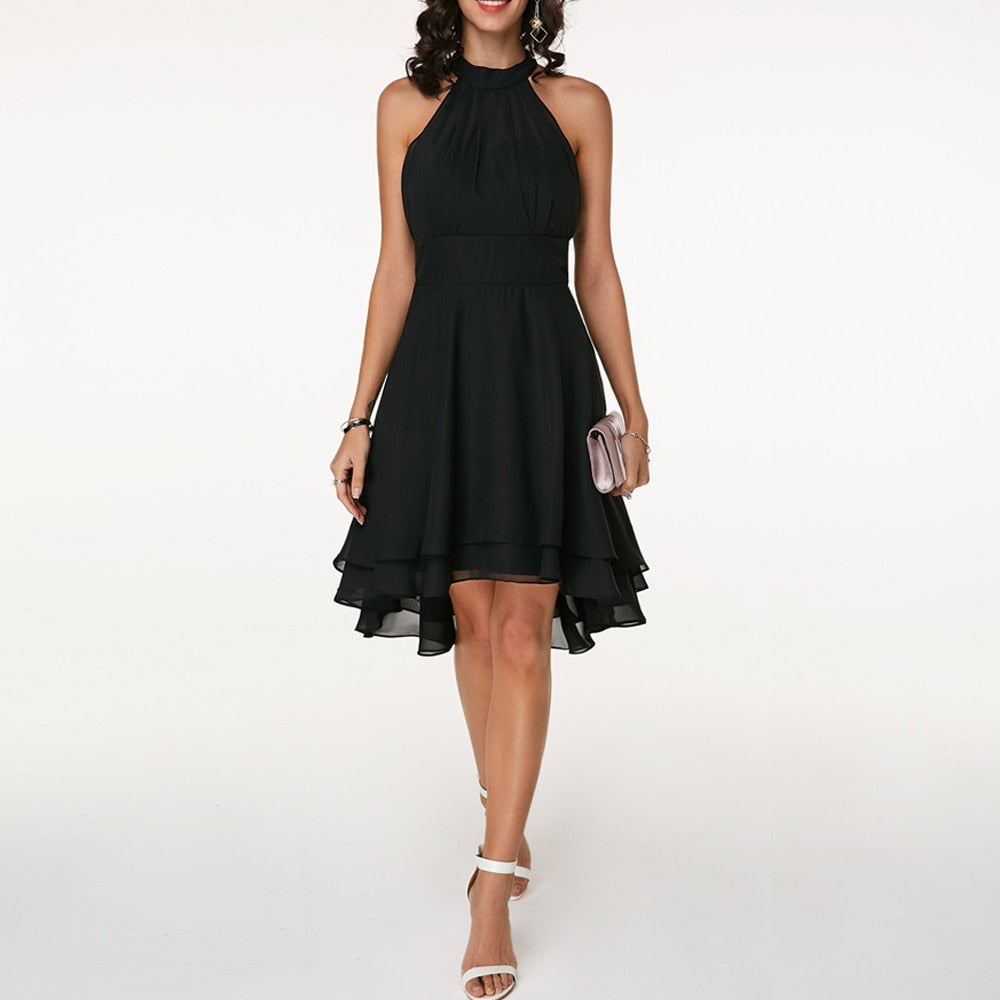 Women’s Halter Cocktail Party Midi Dress 14