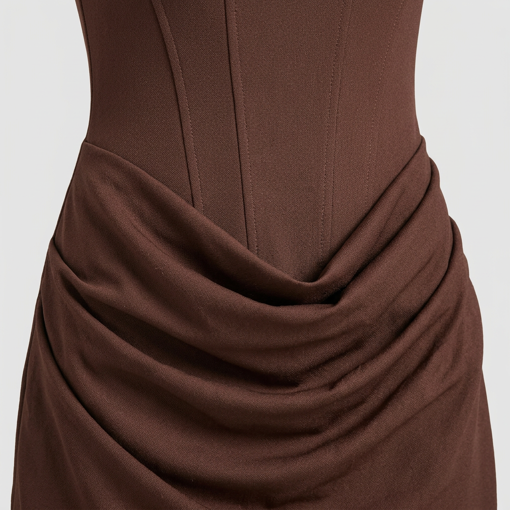 Women's Sleeveless Mini Dress with Ruched Skirt