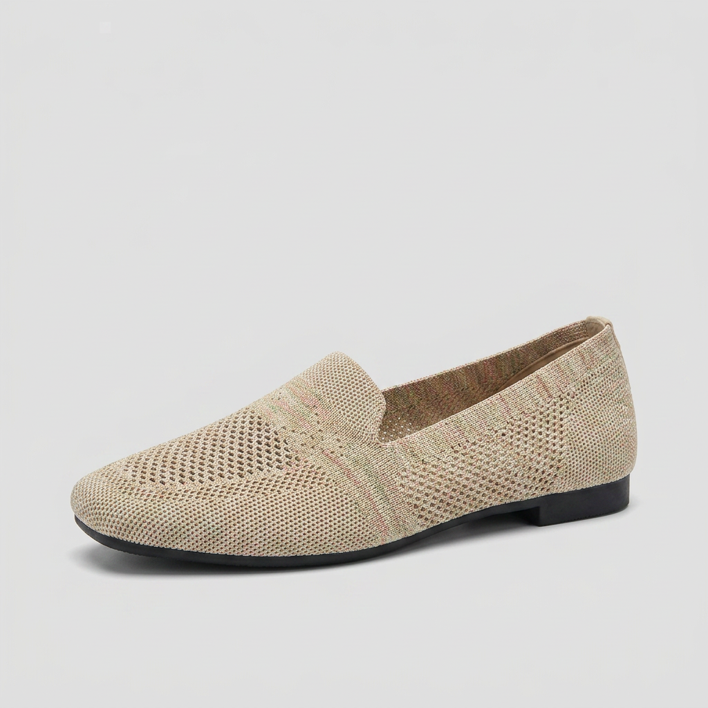 Women's Slip-On Flats with Woven Mesh Design