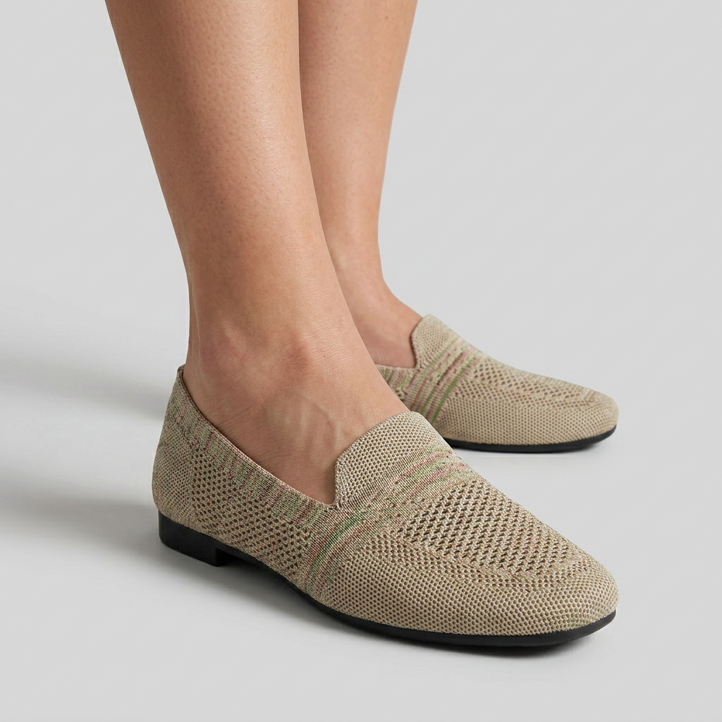 Women's Slip-On Flats with Woven Mesh Design