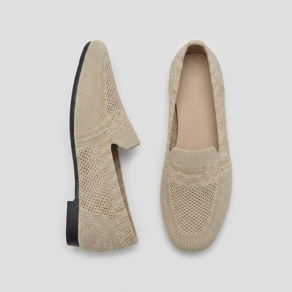 Women's Slip-On Flats with Woven Mesh Design