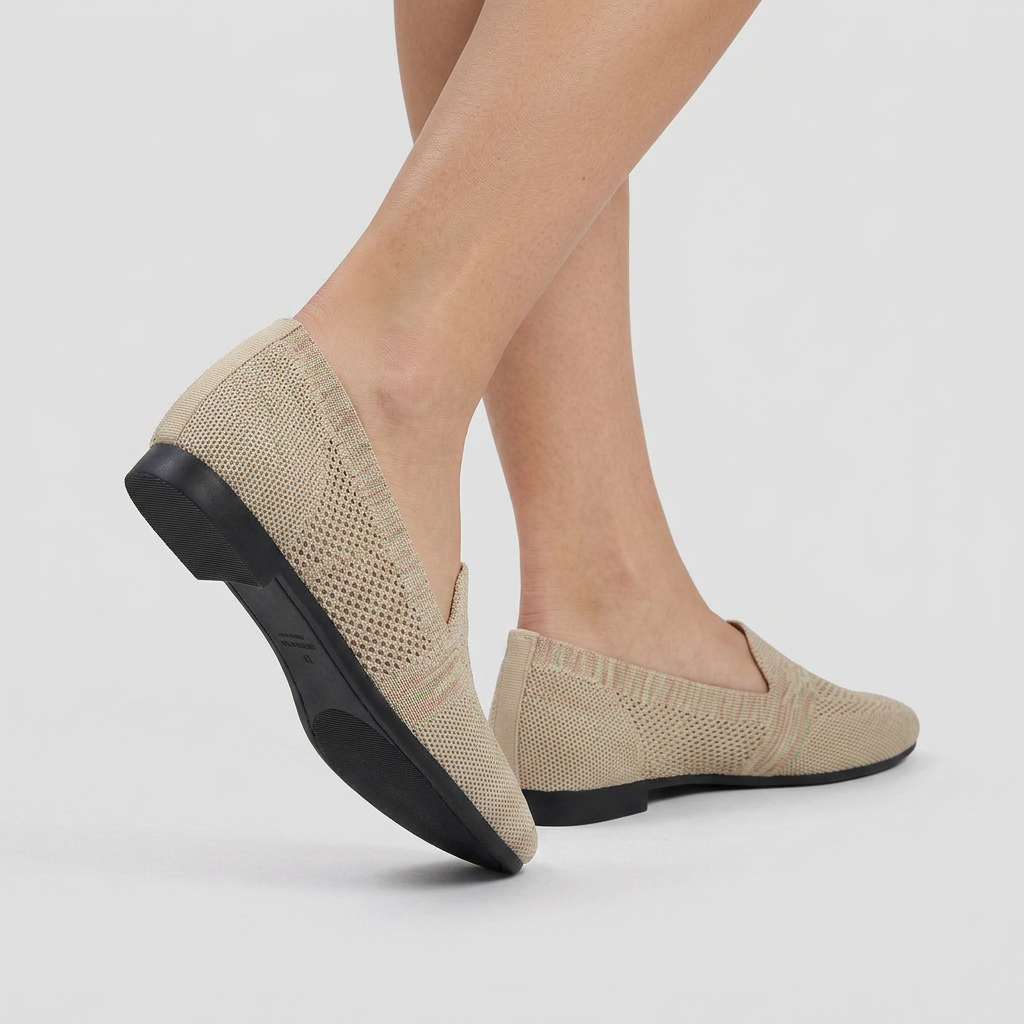 Women's Slip-On Flats with Woven Mesh Design