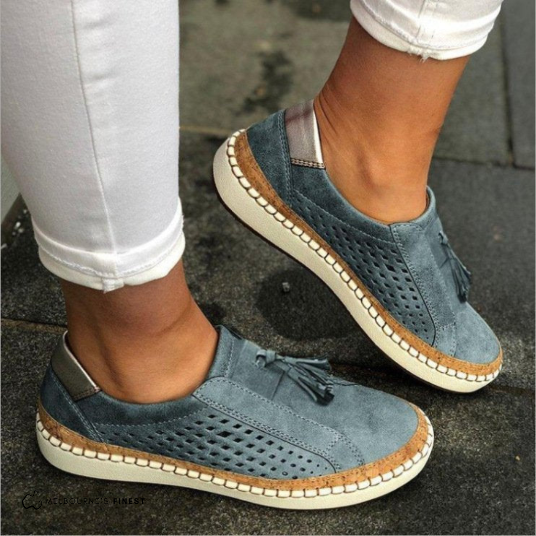 Women's Slip-On Shoes with Perforated Side Panels