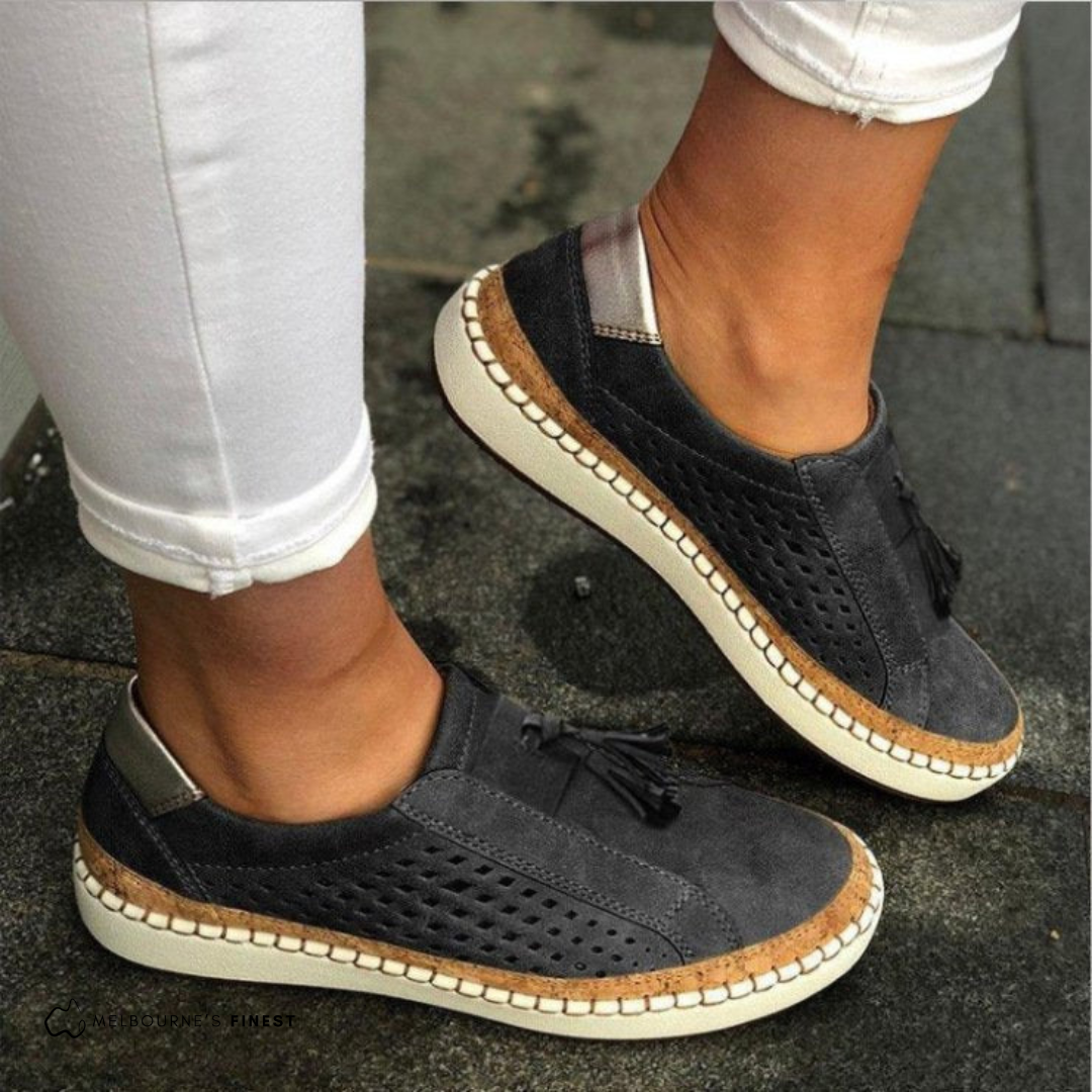 Women's Slip-On Shoes with Perforated Side Panels