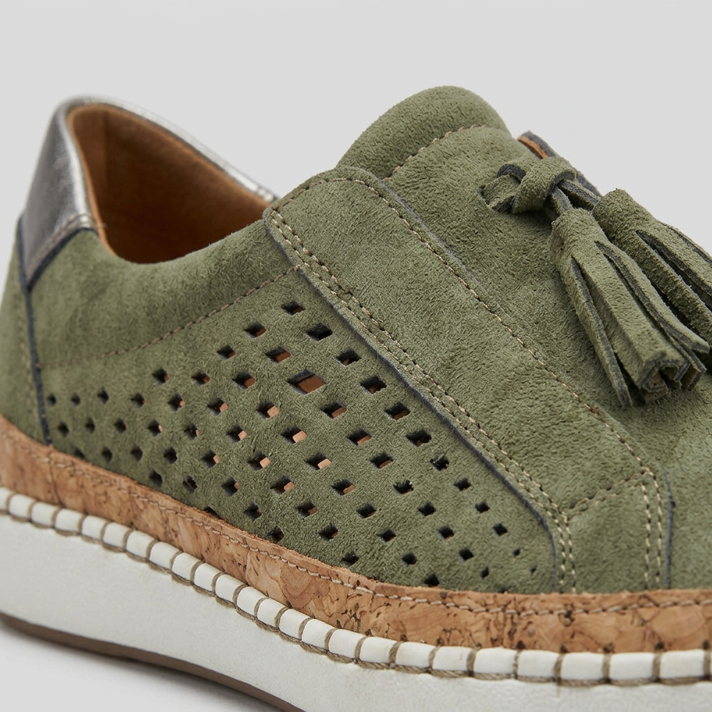 Women's Slip-On Shoes with Perforated Side Panels