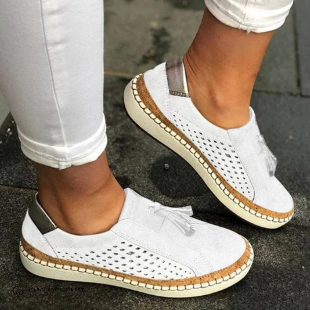 Women's Slip-On Shoes with Perforated Side Panels