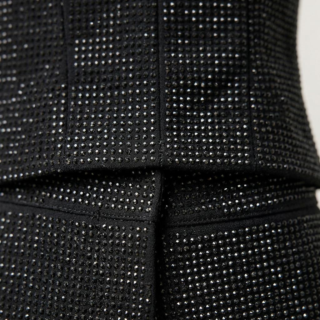 Women's Sparkle Strapless Corset Bustier and High Waist Pants Set