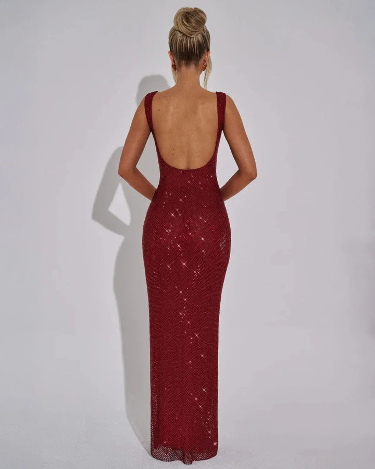 Women's Embellished Square Neckline Maxi Dress 2