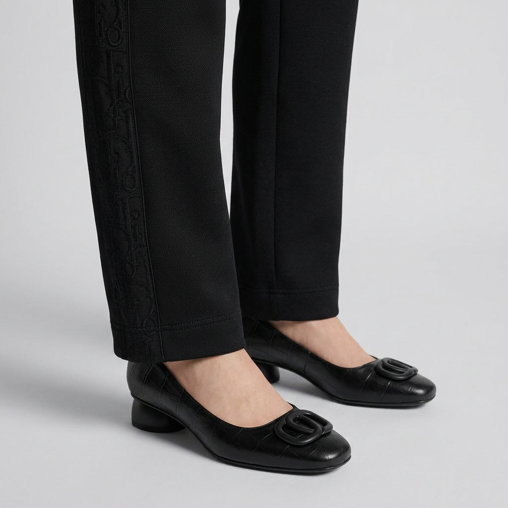 Women's Square Toe Buckle Accent Low Block Heel Pumps