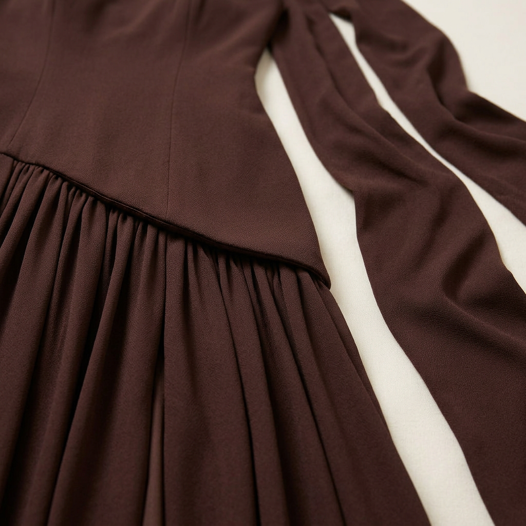 Trägerloses Korsett-Maxikleid für Damen mit Schal-Detail und hohem Schlitz