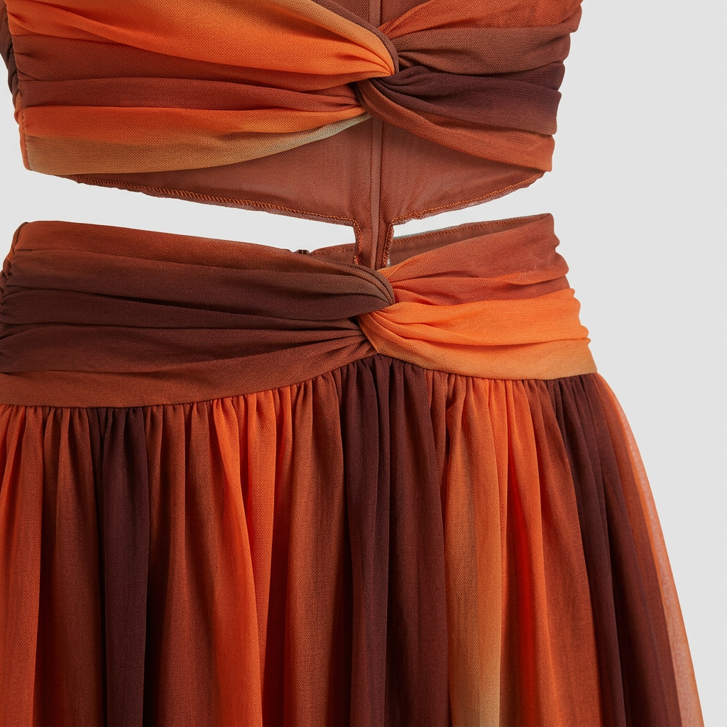 Women's Strapless Maxi Dress with Cutout Waist