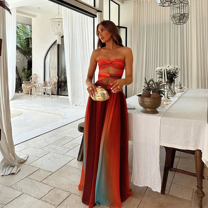 Mia | Chic Strapless Maxi Dress for Women 0