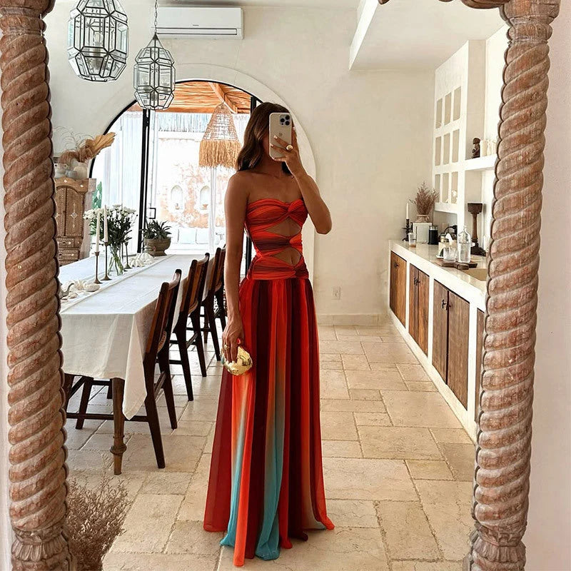 Mia | Chic Strapless Maxi Dress for Women 4