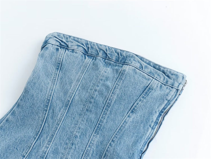 Bobbie Strapless Denim Dress | Cool and Unique 6