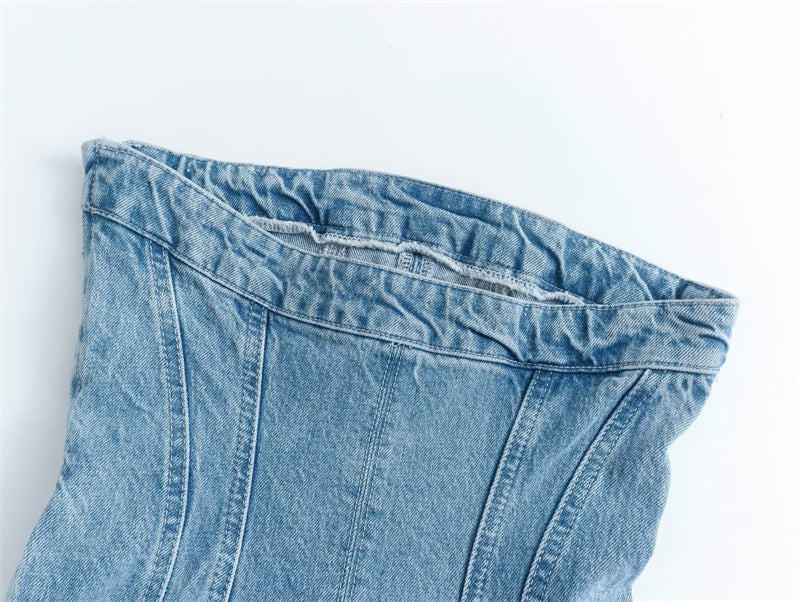Bobbie Strapless Denim Dress | Cool and Unique 7