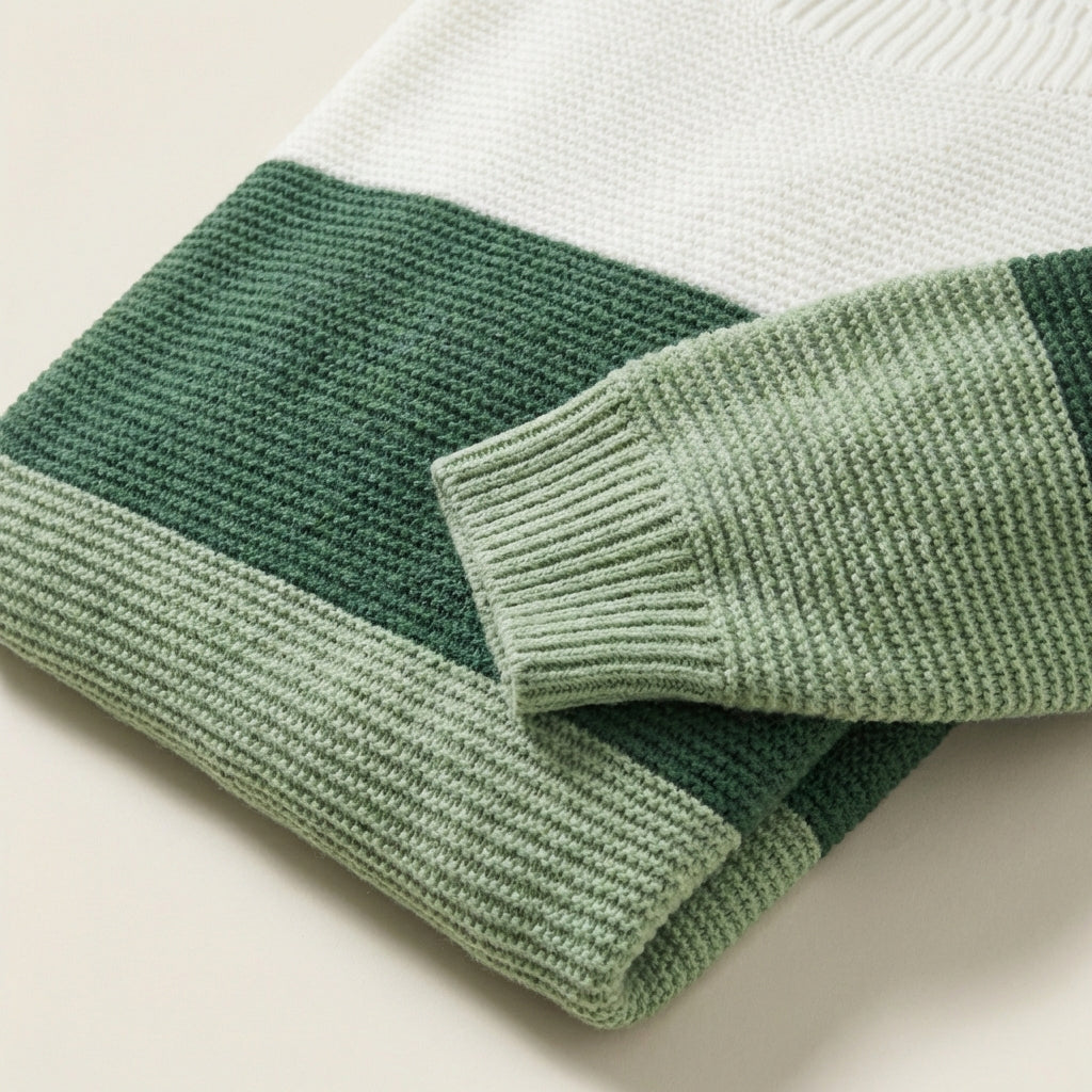 Women’s Sweater Boat Neck Colorblock Design
