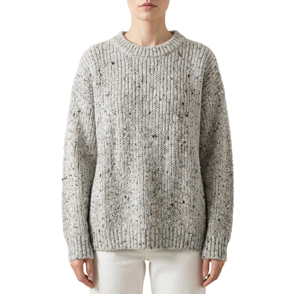 Women’s Sweater Crew Neck Flecked Pattern