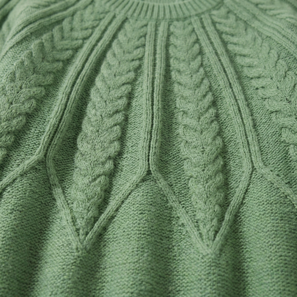 Women’s Sweater Crew Neckline Radiant Cable Knit Pattern