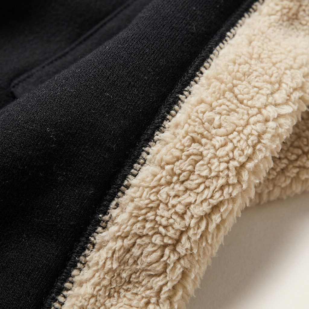 Women’s Sweater Hoodie Contrast Faux Shearling Lining Style