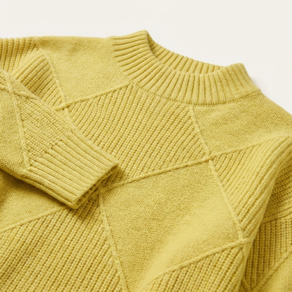 Women’s Sweater Mock Neck Argyle Pattern