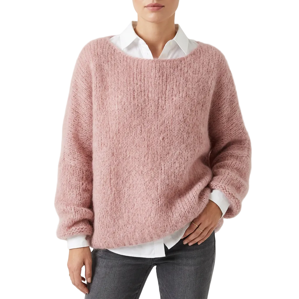 Women’s Sweater Wide Round Neck Slouchy Batwing Sleeves